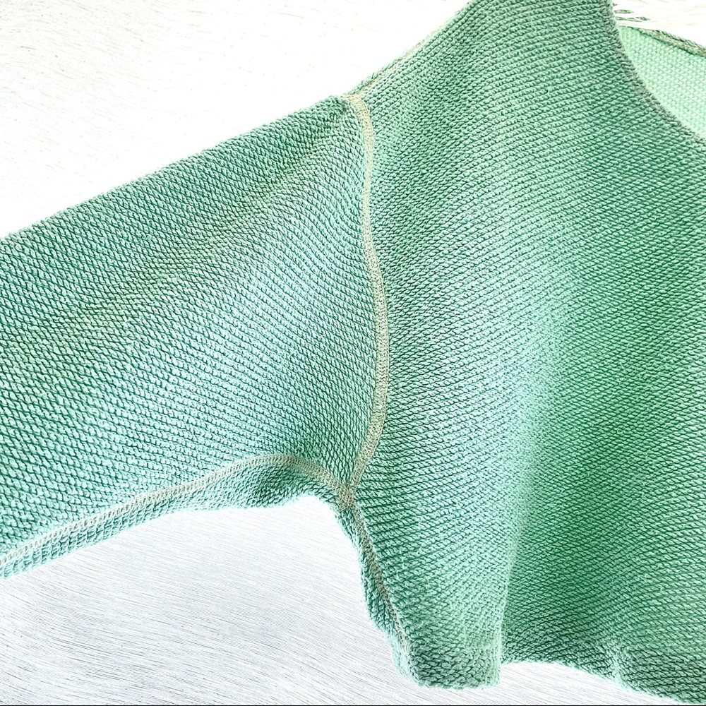American Apparel Crop Sweater Mint Green 100% Cotton Relaxed Fit Crop Sweater OS - Picture 6 of 12
